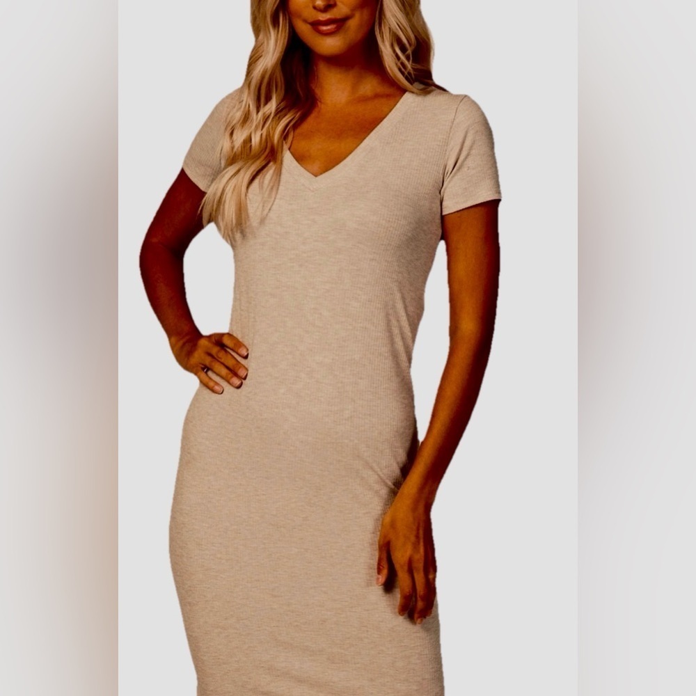 Dylan beige sand xs t shirt dress